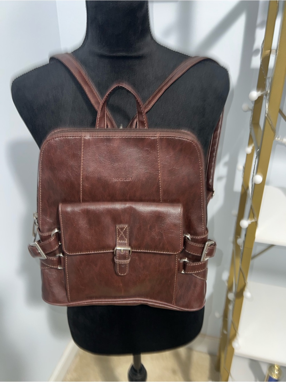 Mouflon Leather Brown Backpack - Casual Daypack - Picture 2 of 16